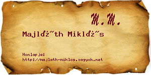 Majláth Miklós névjegykártya